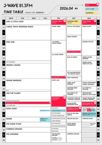 J-WAVE2026春改編