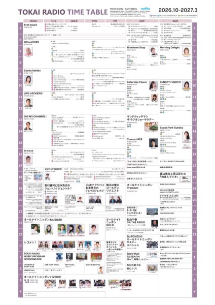 TOKAIRADIOタイムテーブル